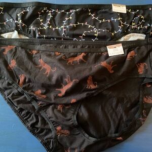 NWT Lane Bryant Cacique Print Panties Black Cheetah Christmas 22 24 3X